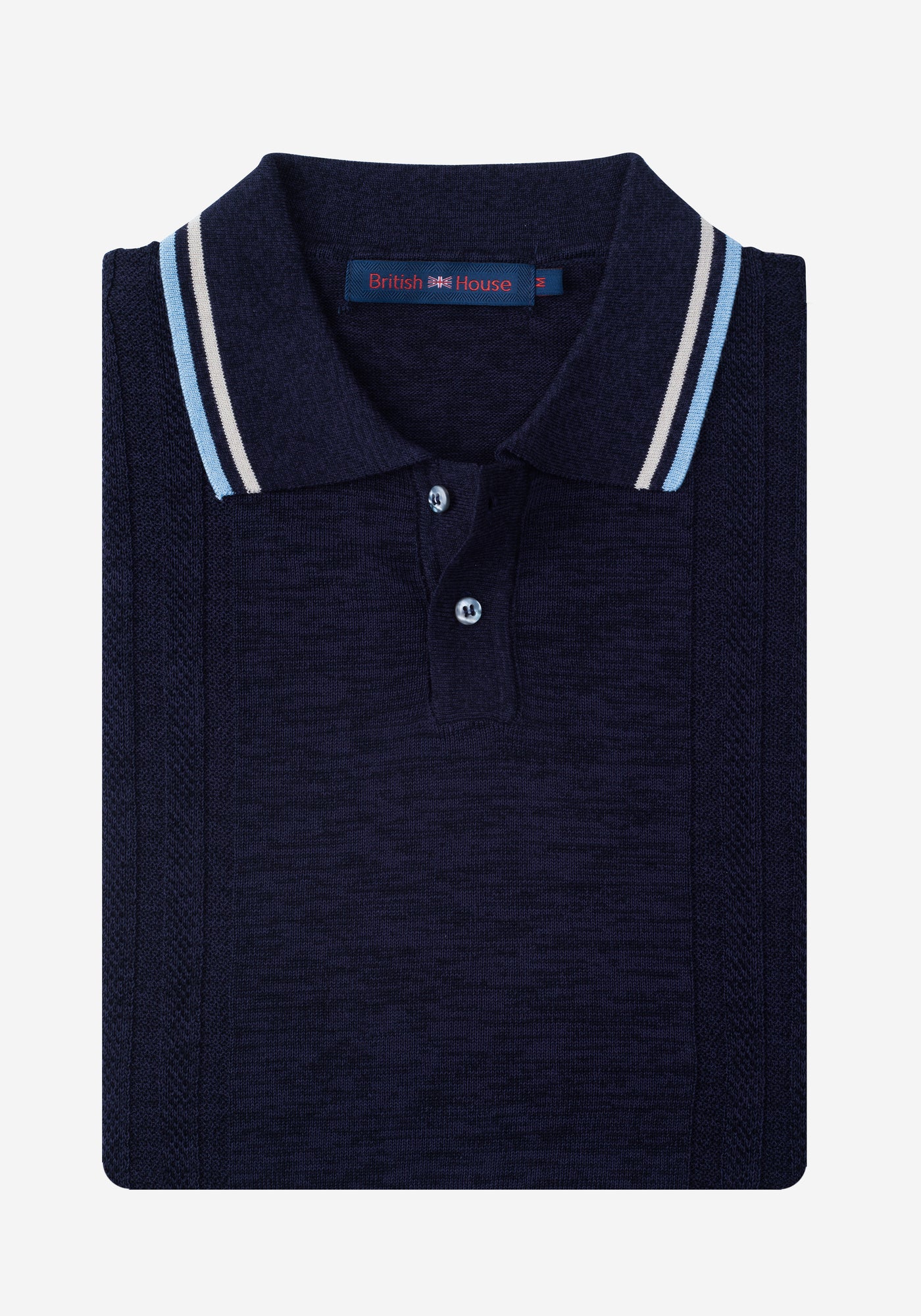 Twilight Blue Knitted Polo Shirt