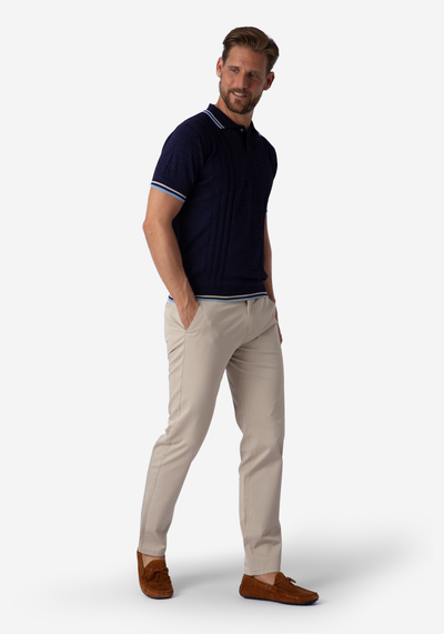 Twilight Blue Knitted Polo Shirt