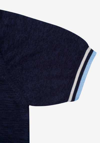 Twilight Blue Knitted Polo Shirt