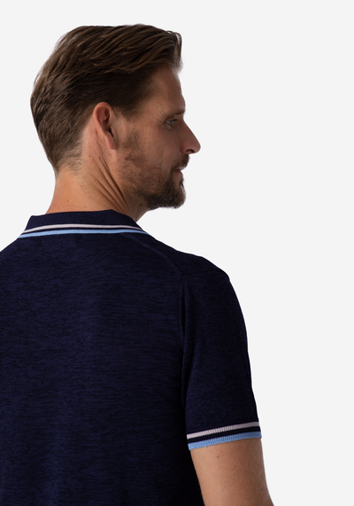 Twilight Blue Knitted Polo Shirt