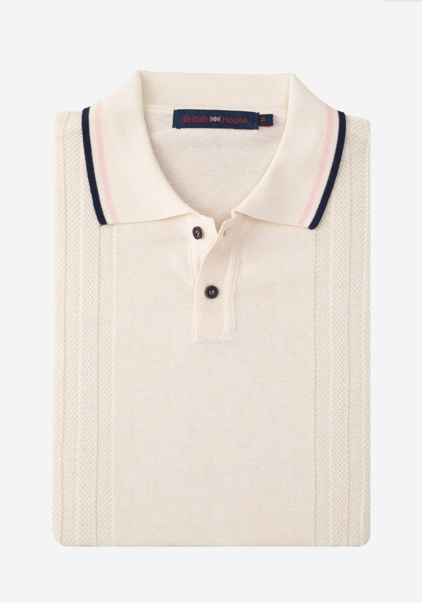 Antique White Knitted Polo Shirt