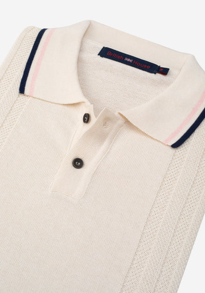 Antique White Knitted Polo Shirt