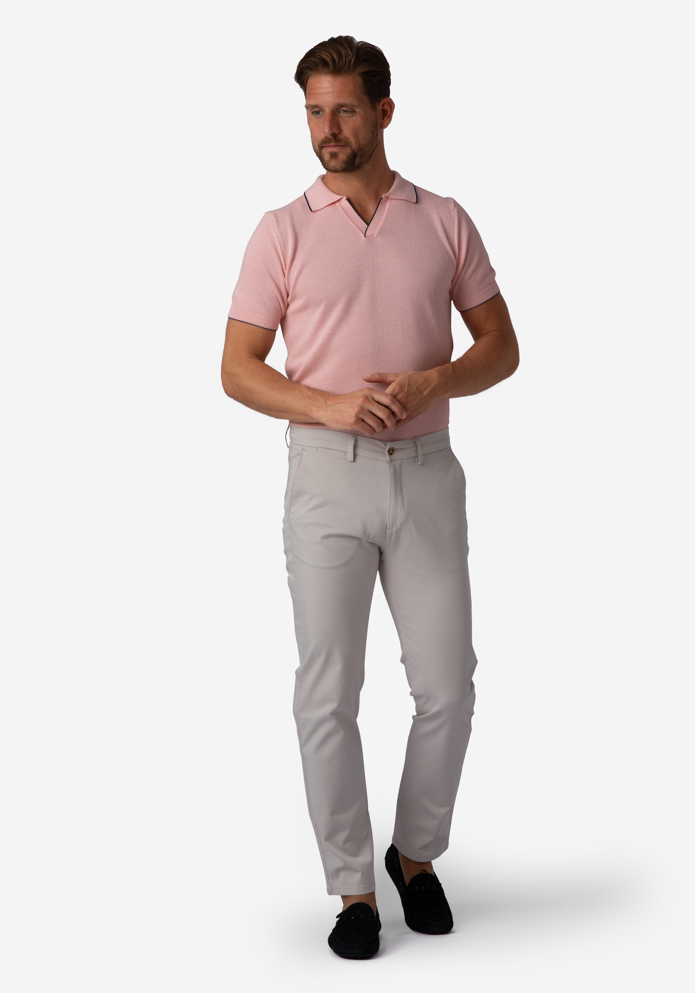 Blush Rose Knitted Polo Shirt