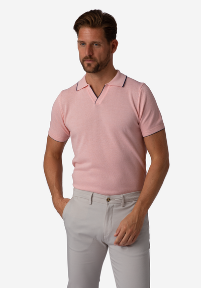 Blush Rose Knitted Polo Shirt