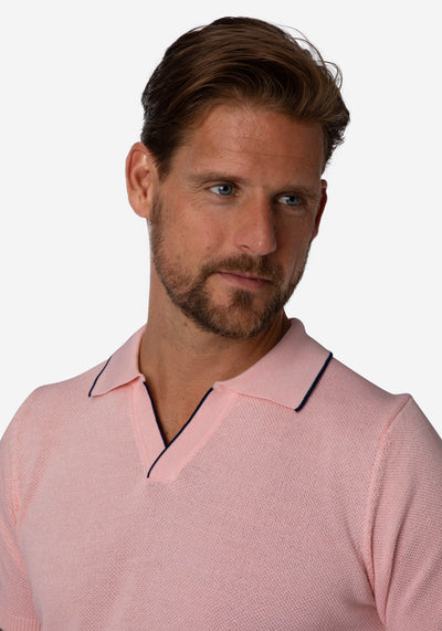 Blush Rose Knitted Polo Shirt