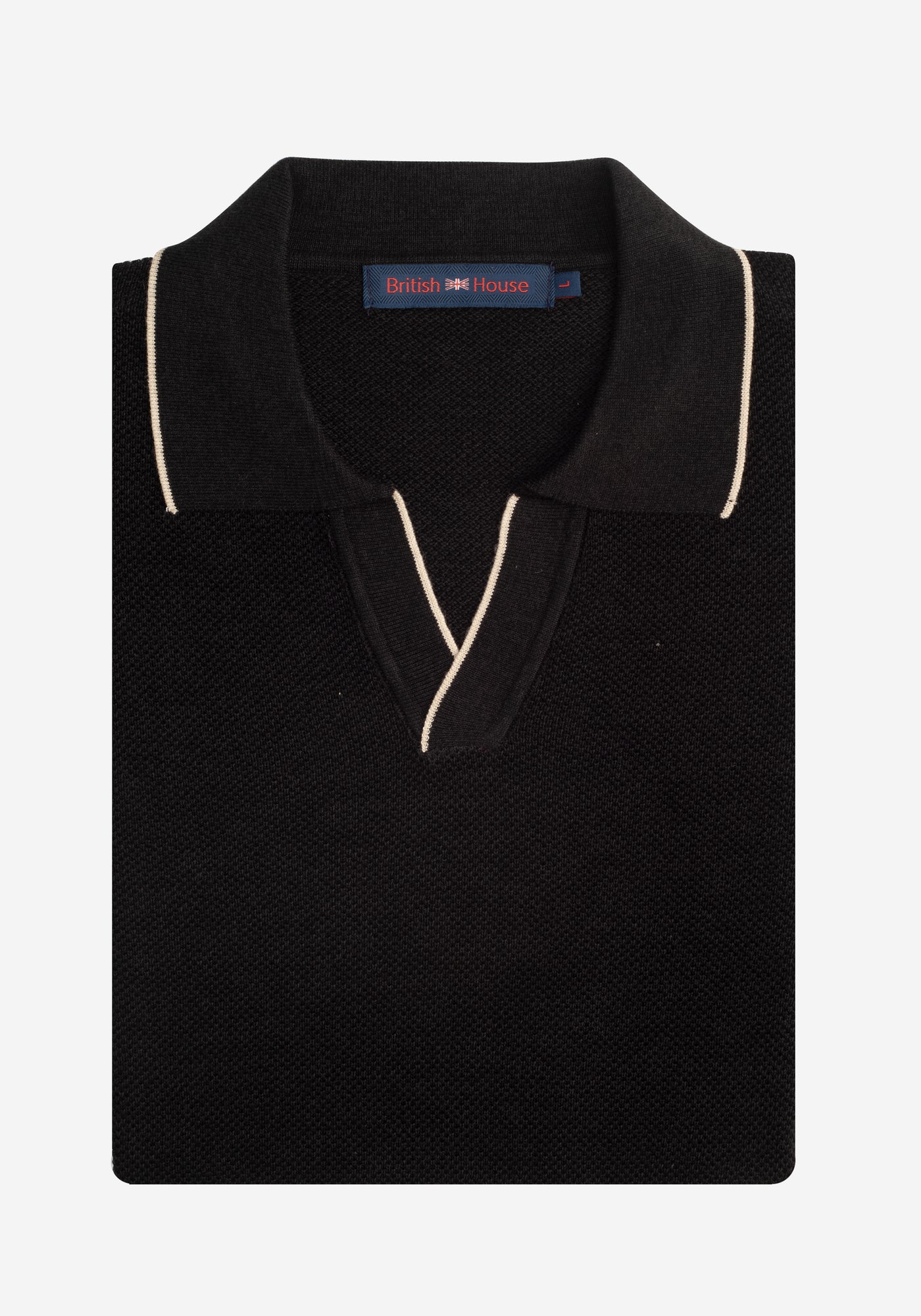 True Black Knitted Polo Shirt