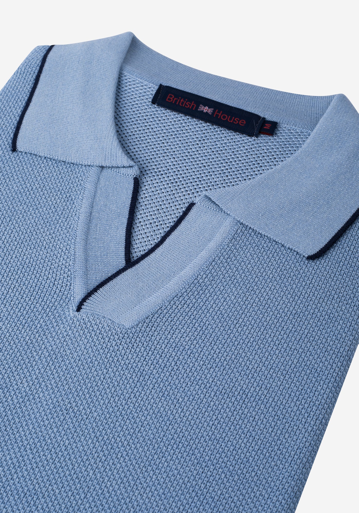 Celestial Blue Knitted Polo Shirt