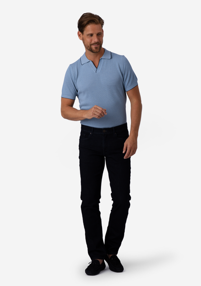 Celestial Blue Knitted Polo Shirt