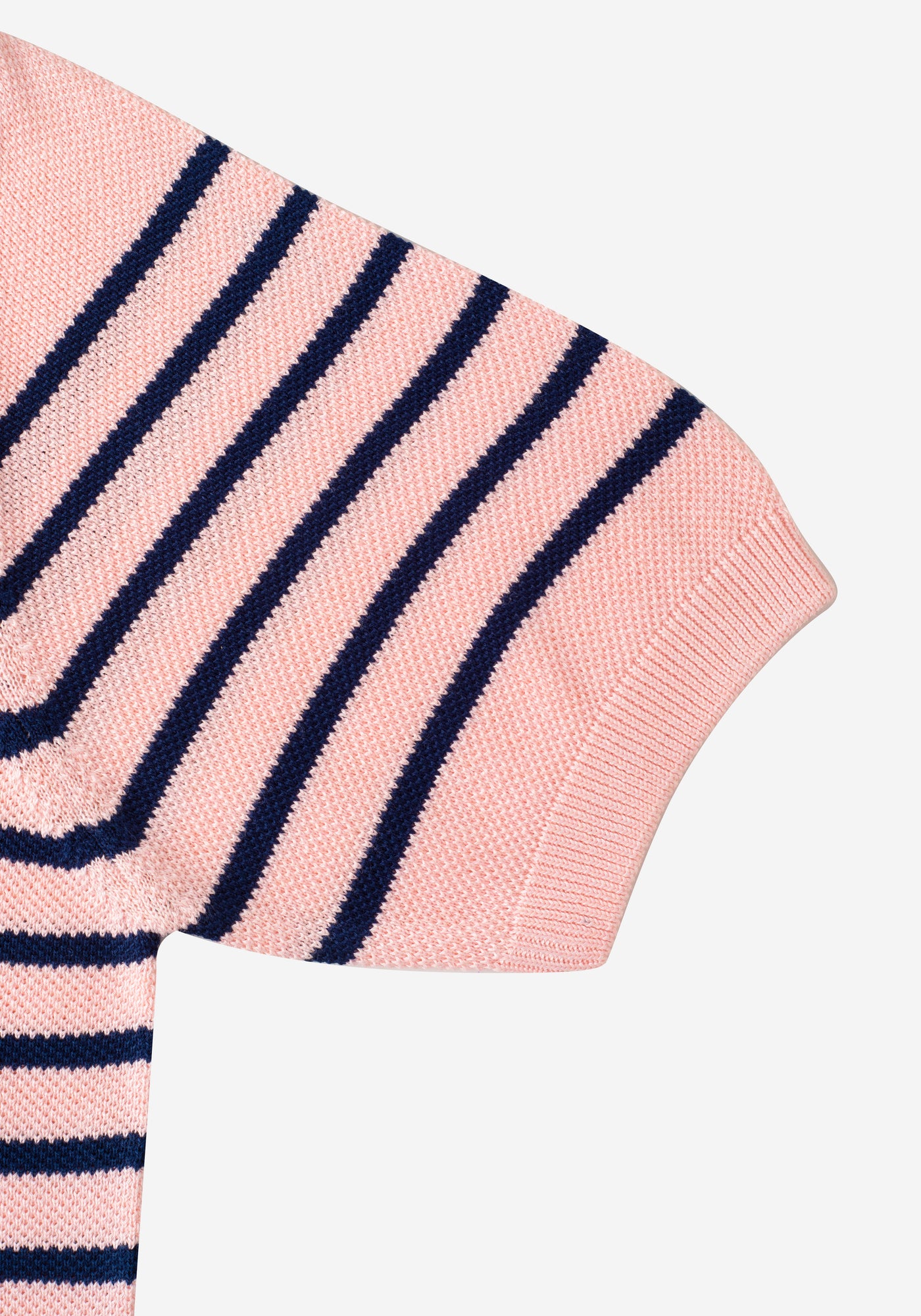 Frosted Rose Stripe Knitted Polo Shirt
