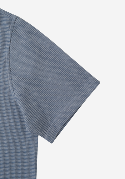 Pastel Blue Poly Cotton Waffle Polo Shirt