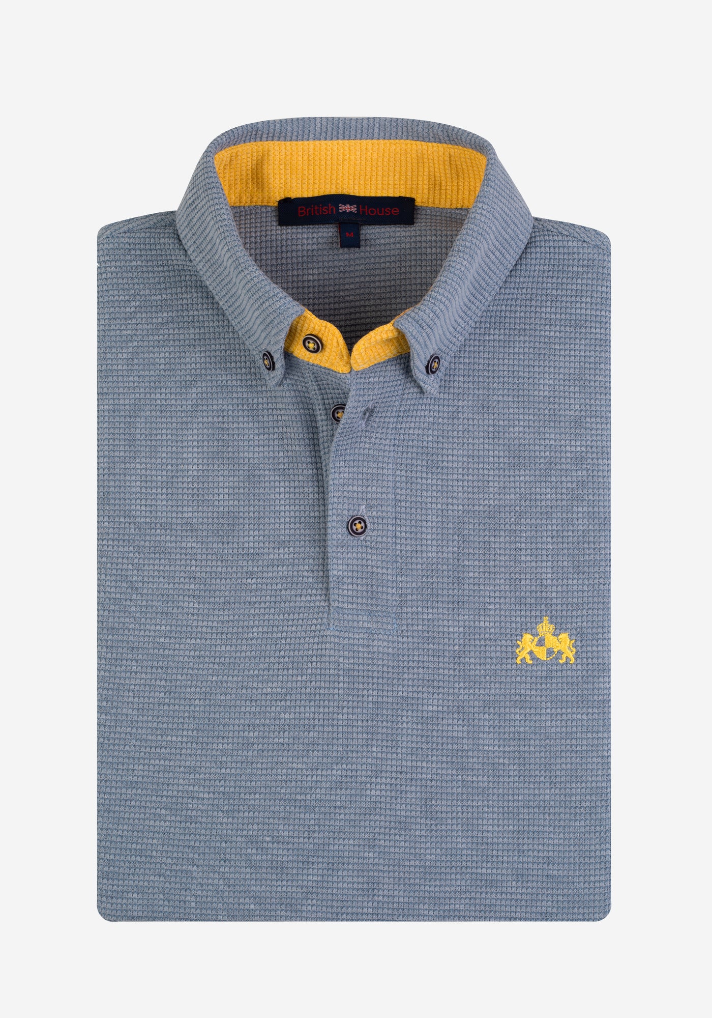 Pastel Blue Poly Cotton Waffle Polo Shirt