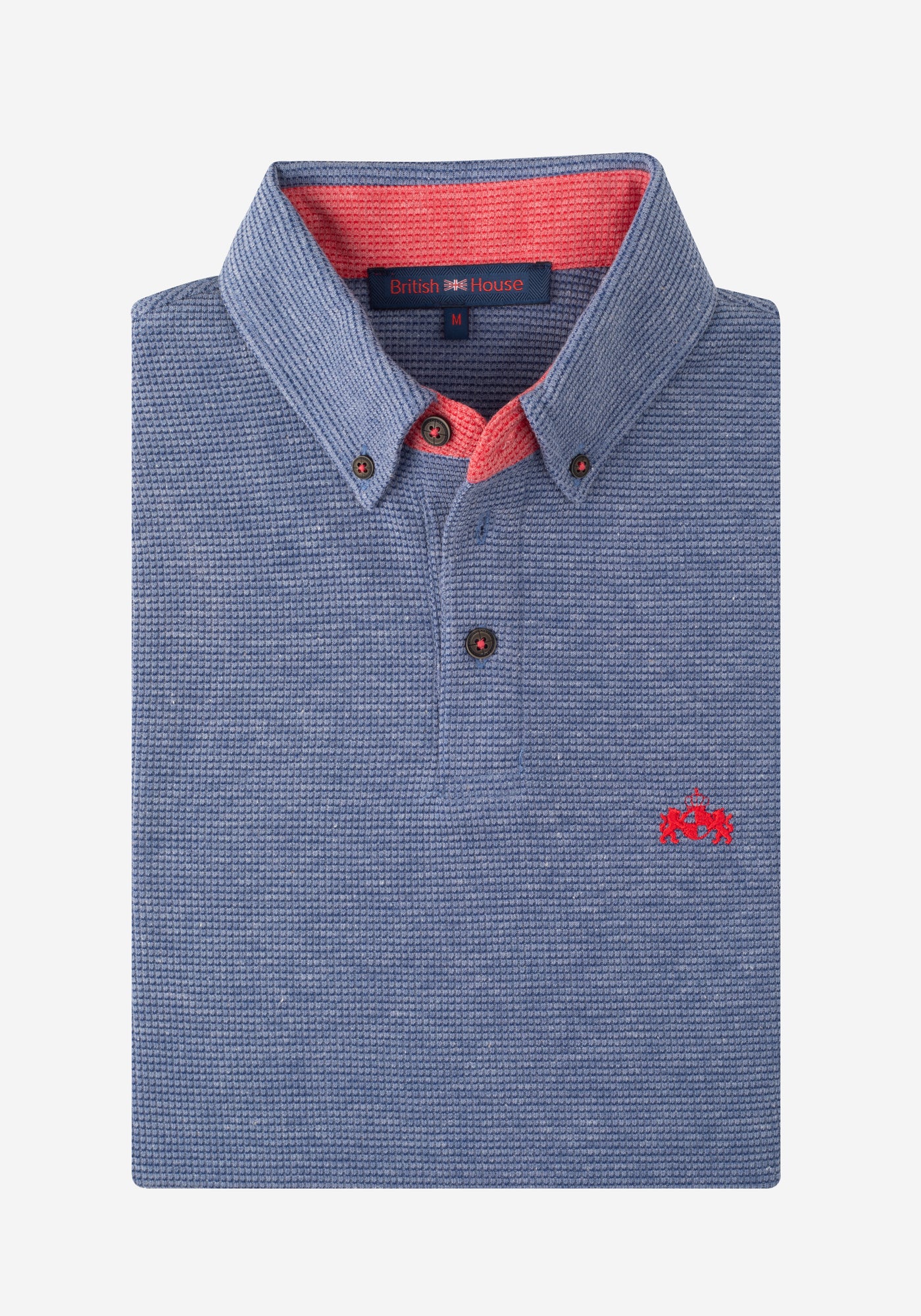 Moon Blue Poly Cotton Waffle Polo Shirt