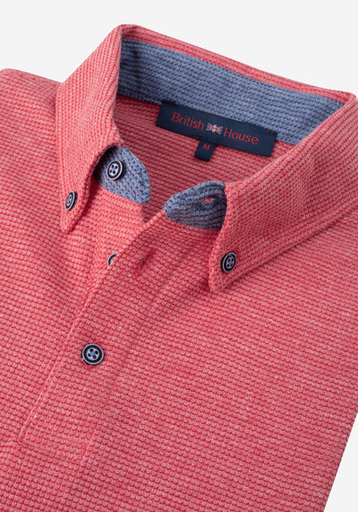 Dusty Rose Poly Cotton Waffle Polo Shirt