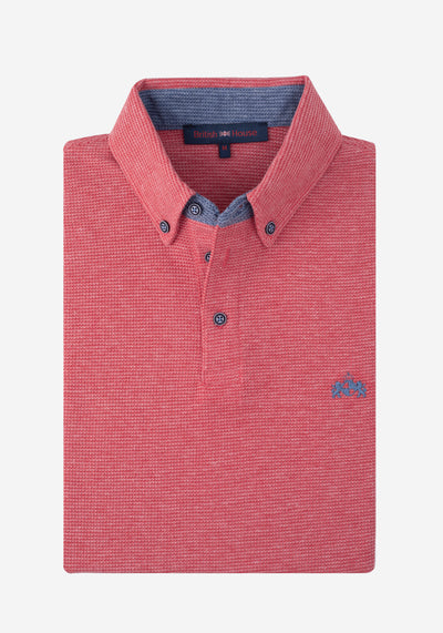 Dusty Rose Poly Cotton Waffle Polo Shirt
