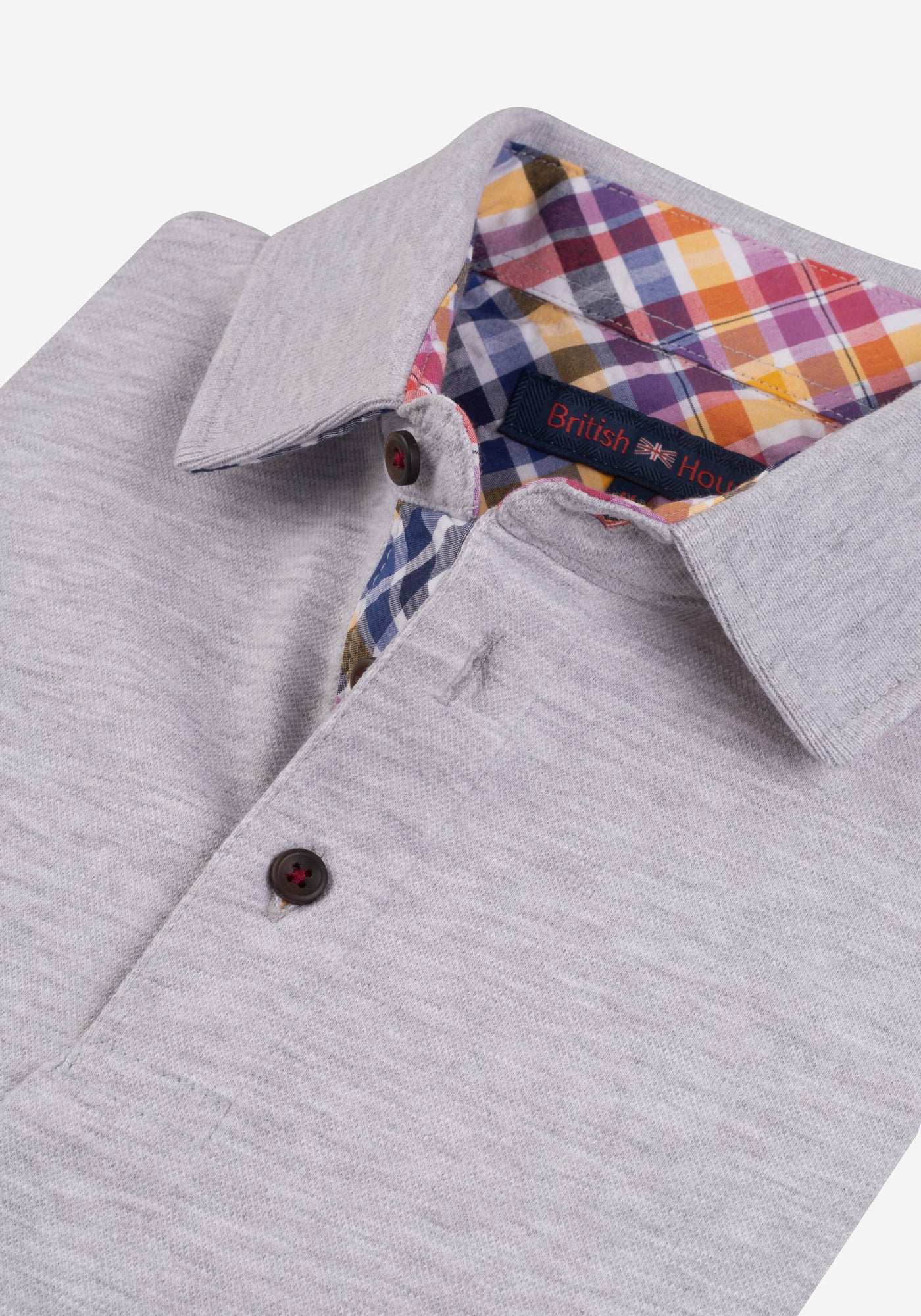 Metallic Grey Cotton Polo Shirt