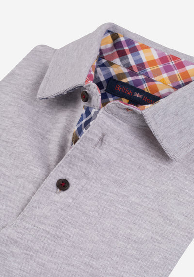 Metallic Grey Cotton Polo Shirt