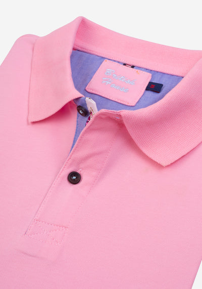 Flamingo Rose Cotton Polo Shirt