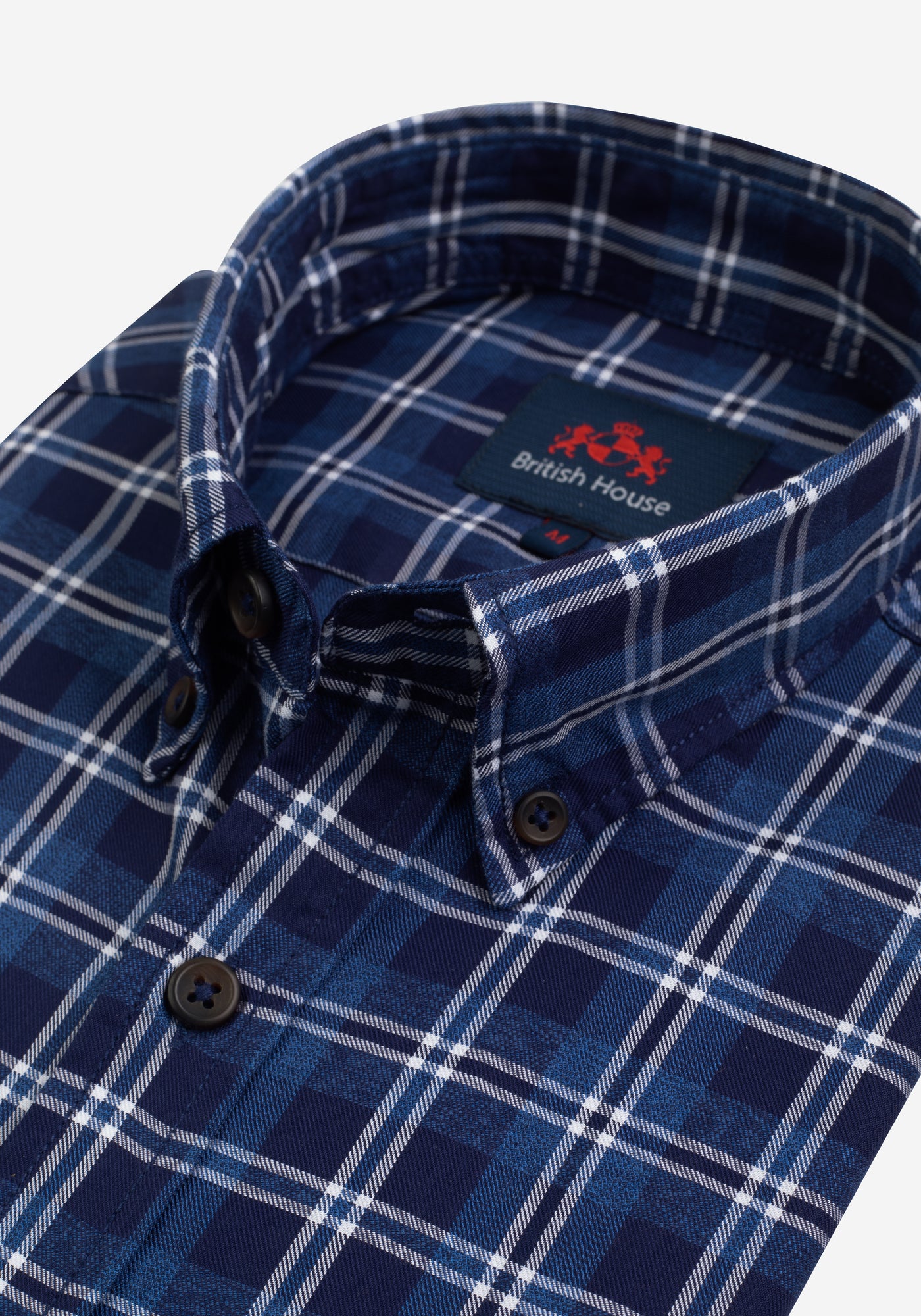 Galaxy Blue Plaid Washed Twill Melange Shirt