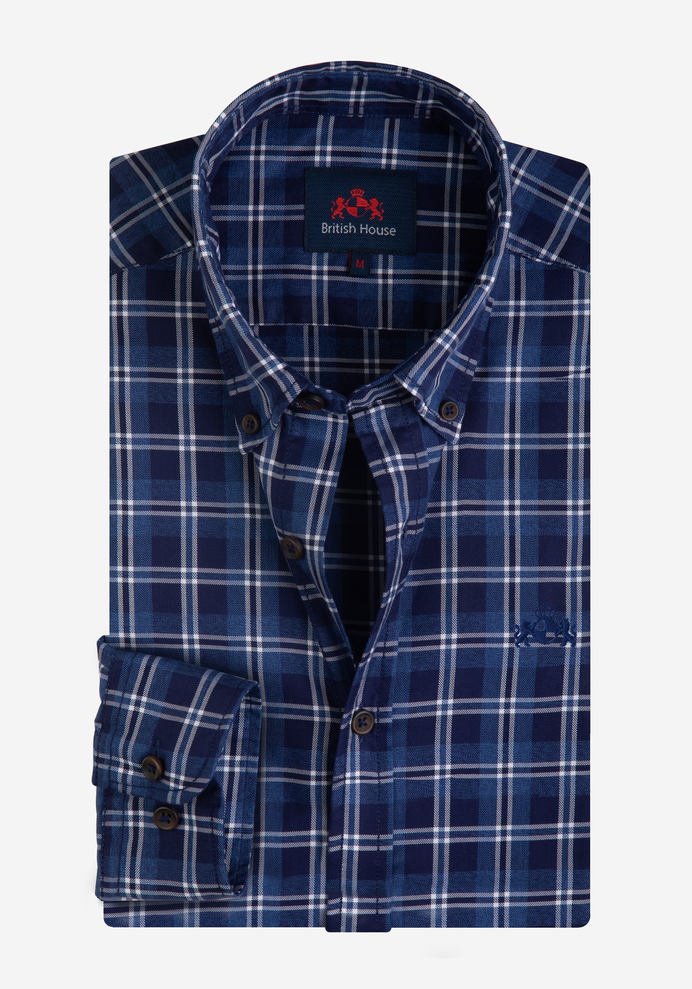 Galaxy Blue Plaid Washed Twill Melange Shirt