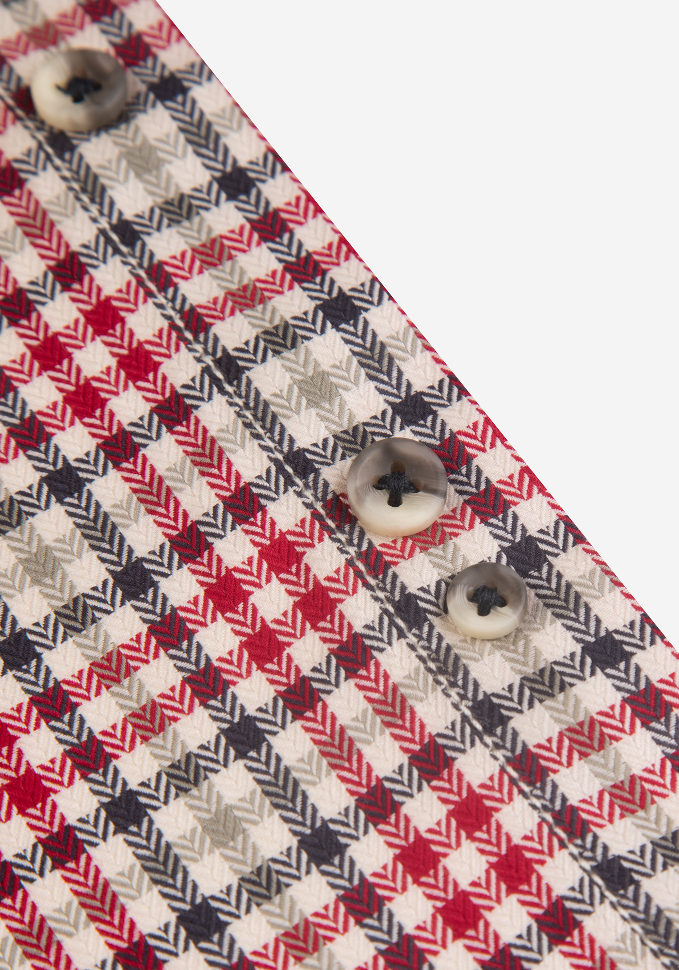 Red Off-White Washed Herringbone Melange Shirt