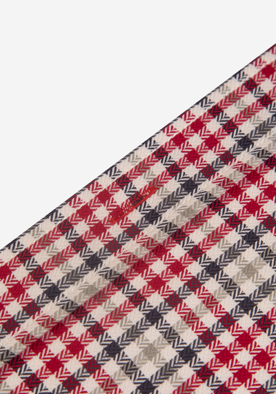 Red Off-White Washed Herringbone Melange Shirt