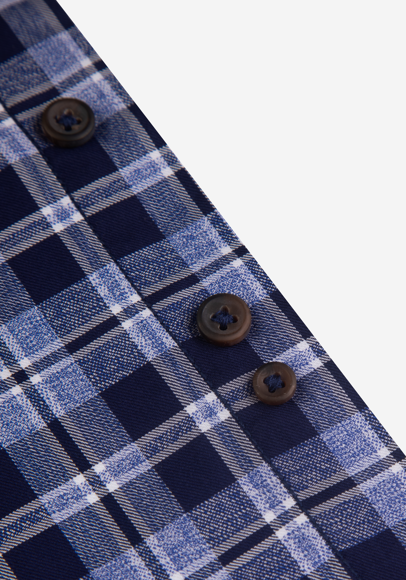 Dusk Blue Plaid Washed Twill Melange Shirt