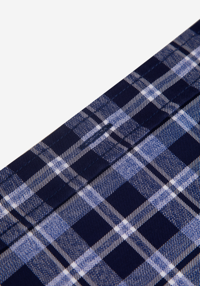 Dusk Blue Plaid Washed Twill Melange Shirt