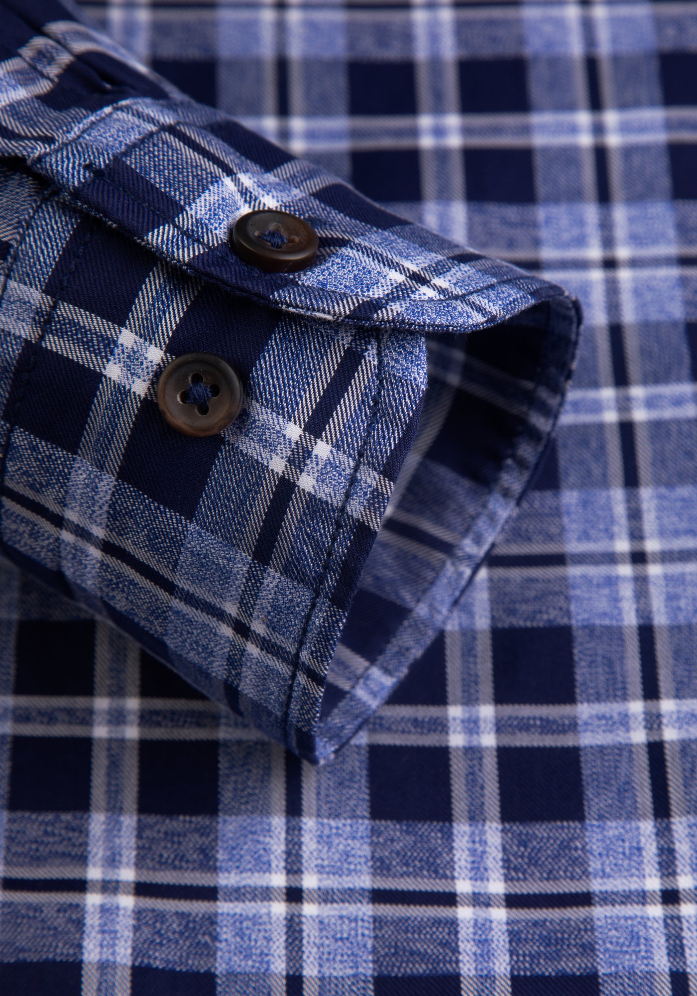 Dusk Blue Plaid Washed Twill Melange Shirt