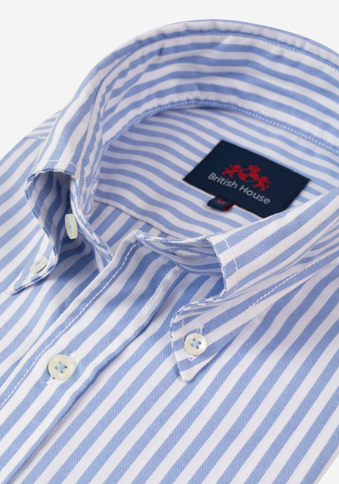 Calm Blue Stripe Washed Oxford Shirt