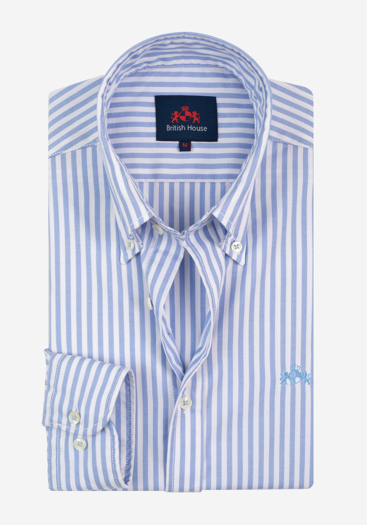 Calm Blue Stripe Washed Oxford Shirt