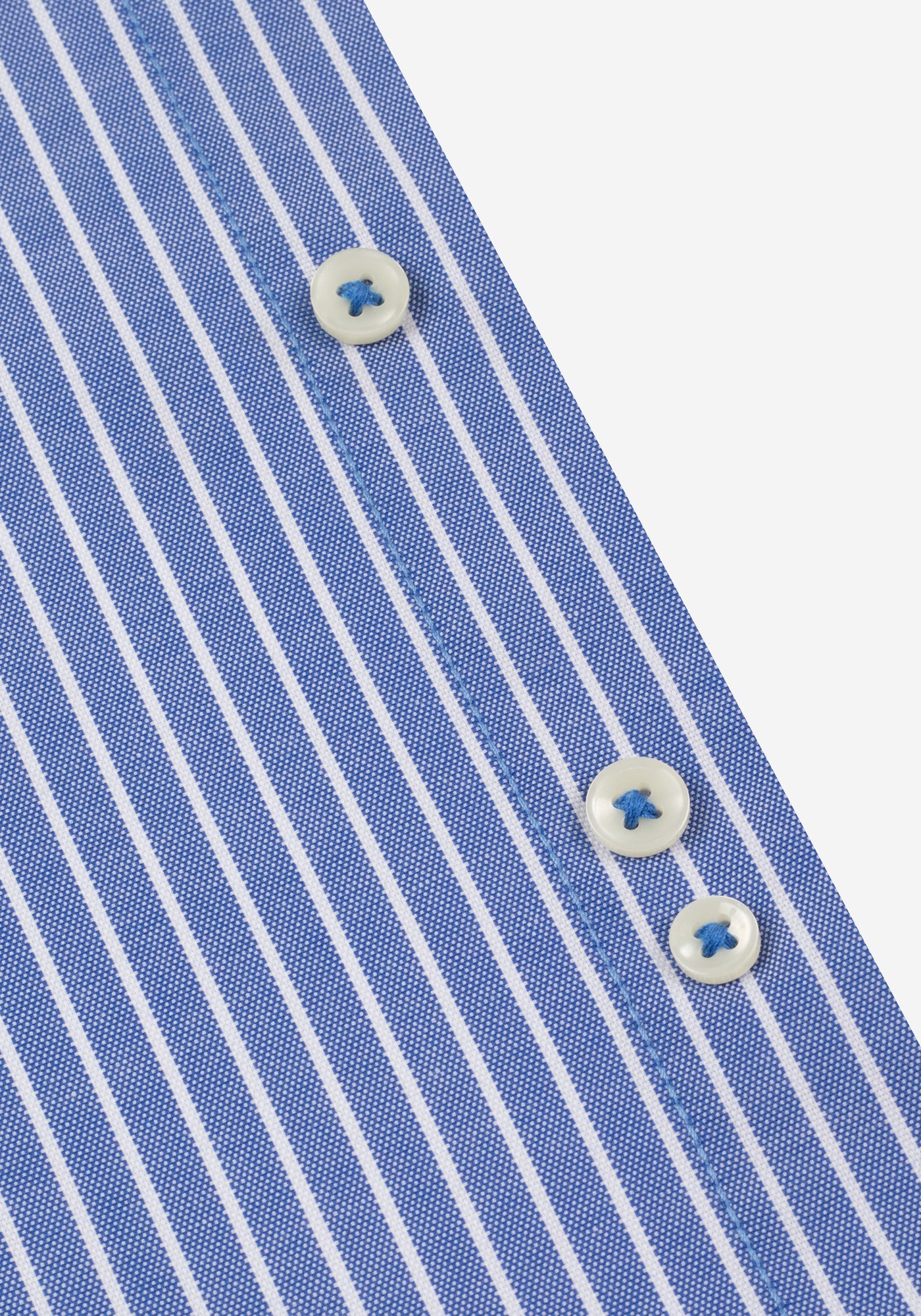 Polar Blue Stripe Washed Two-Ply Oxford Shirt