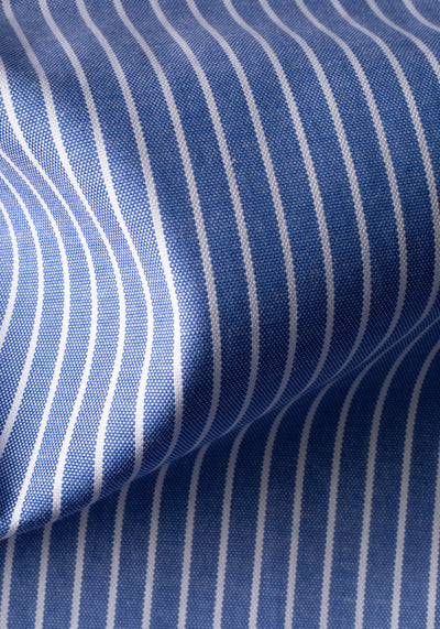 Polar Blue Stripe Washed Two-Ply Oxford Shirt