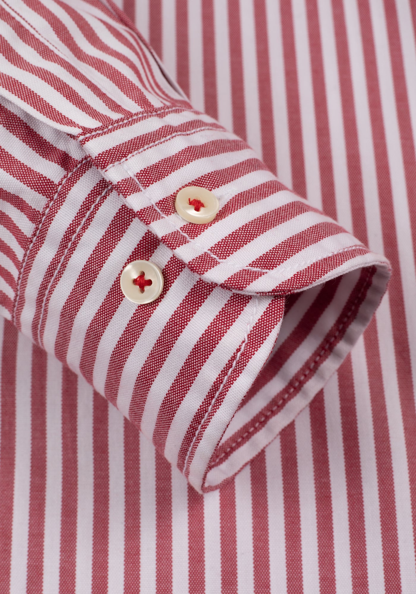 Ruby Red Stripe Washed Oxford Shirt – British House