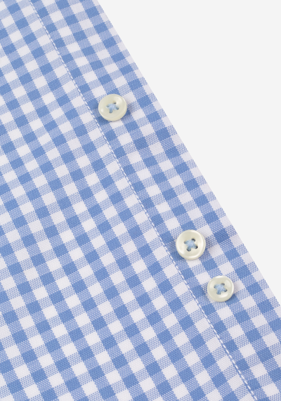 Frost Blue Checked Washed Oxford Shirt