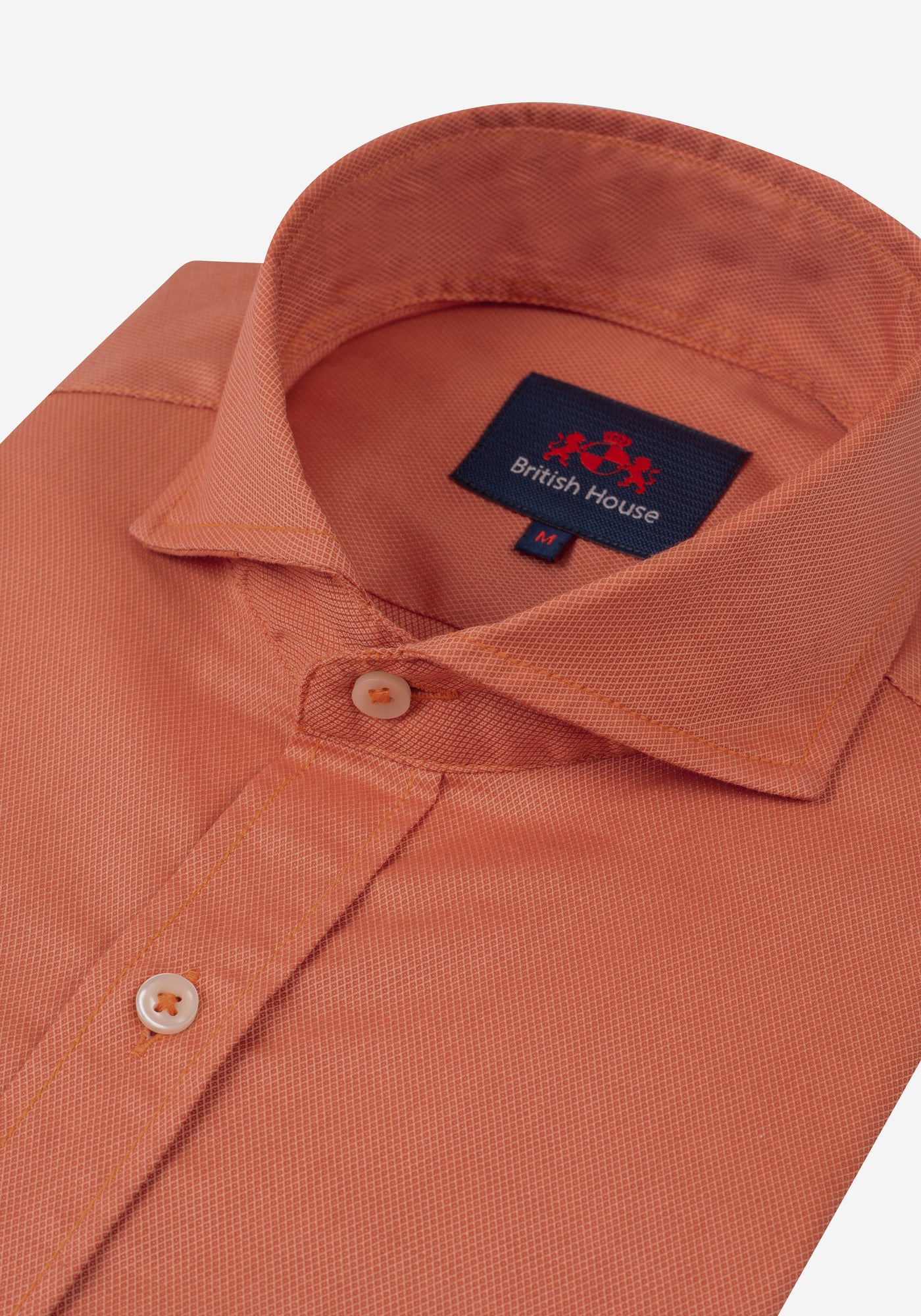 Metallic Orange Washed Soft Oxford Shirt
