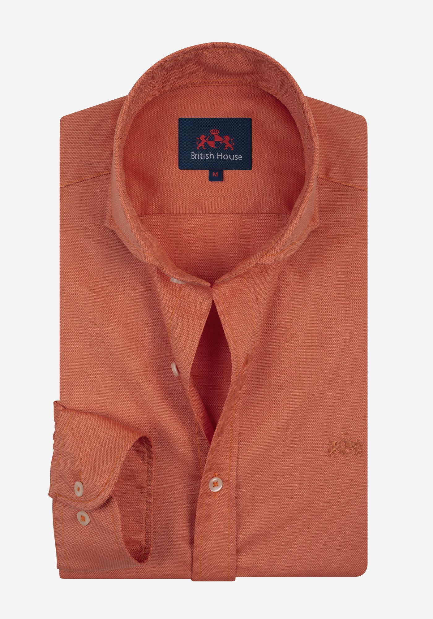 Metallic Orange Washed Soft Oxford Shirt