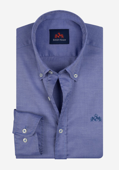 Deep Blue Washed Soft Oxford Shirt