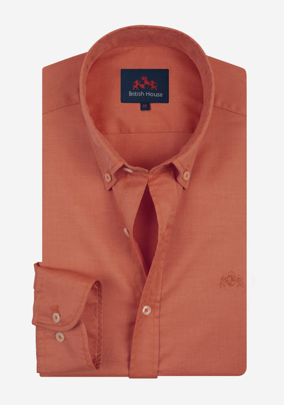 Royal Orange Washed Soft Oxford Shirt