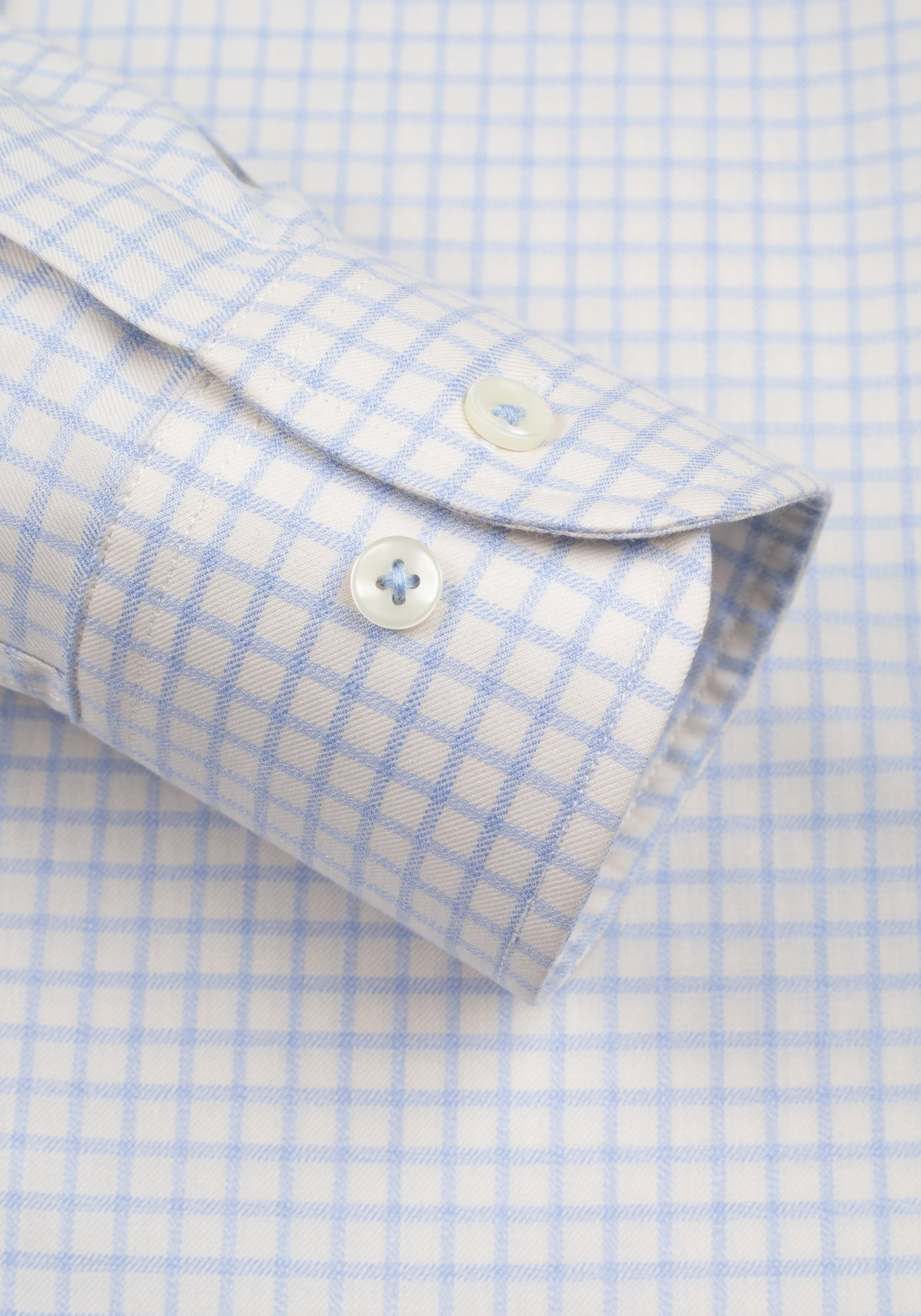 Floral White Blue Checked Signature Twill Shirt