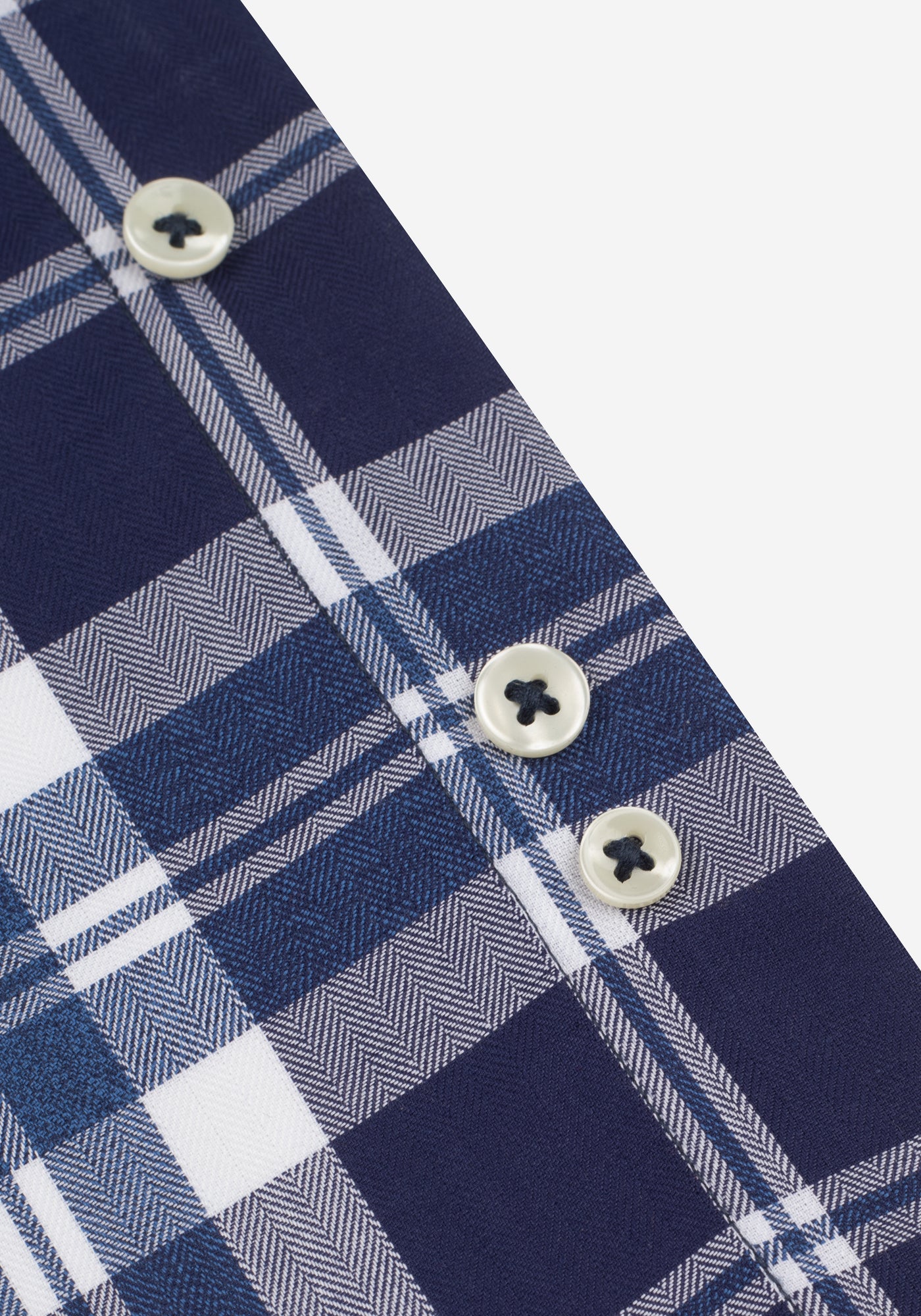 Admiral Navy Checked Herringbone Shirt