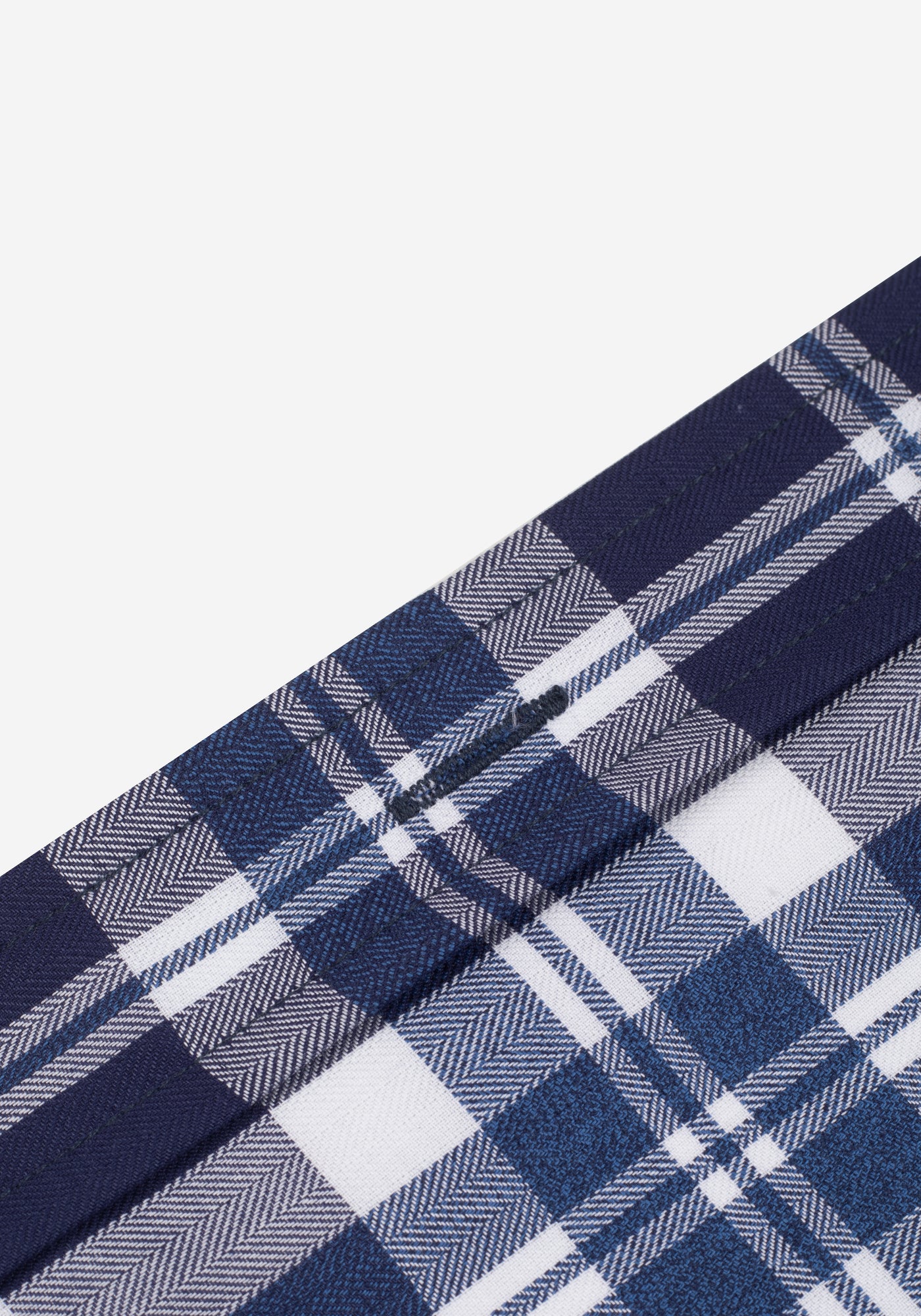 Admiral Navy Checked Herringbone Shirt