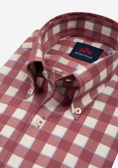 Mist Maroon Checked Signature Twill Shirt