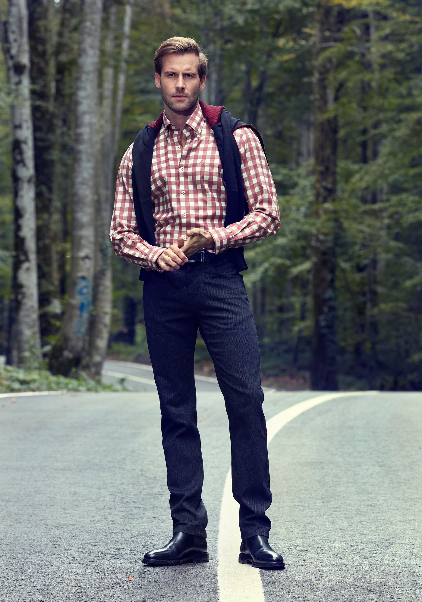 Mist Maroon Checked Signature Twill Shirt