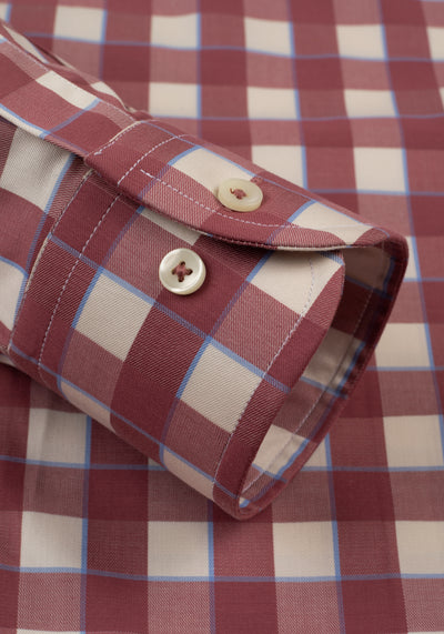 Mist Maroon Checked Signature Twill Shirt