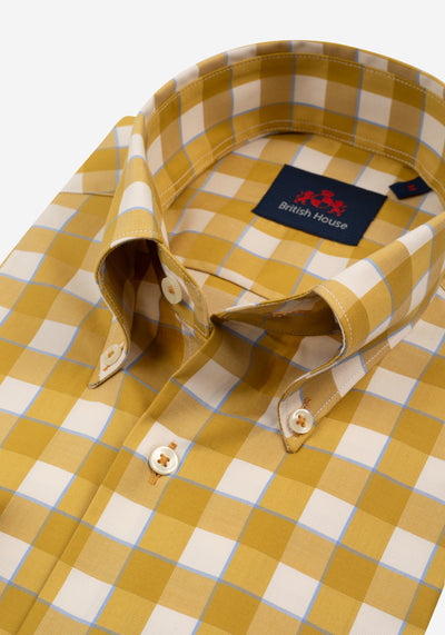 Pollen Yellow Checked Signature Twill Shirt