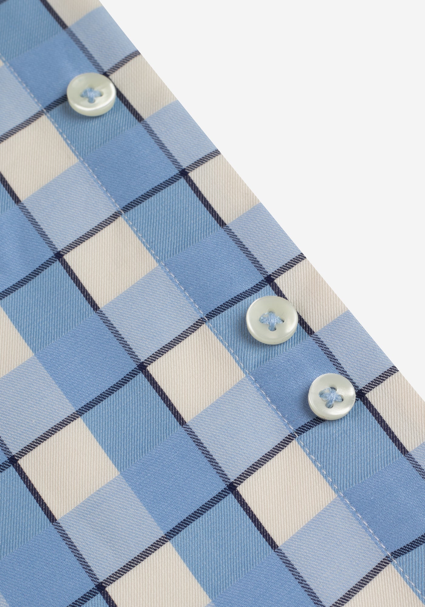 Metallic Sky Blue Checked Signature Twill Shirt