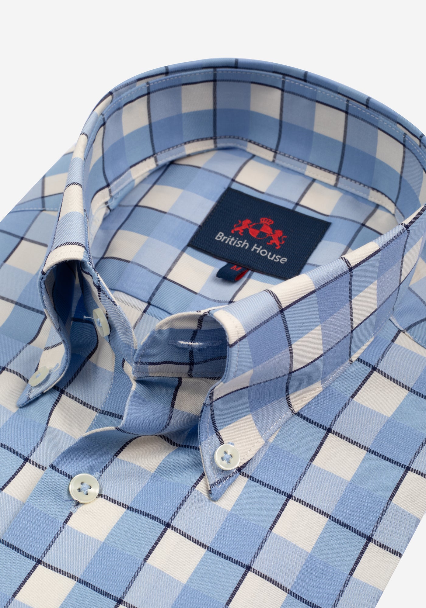 Metallic Sky Blue Checked Signature Twill Shirt