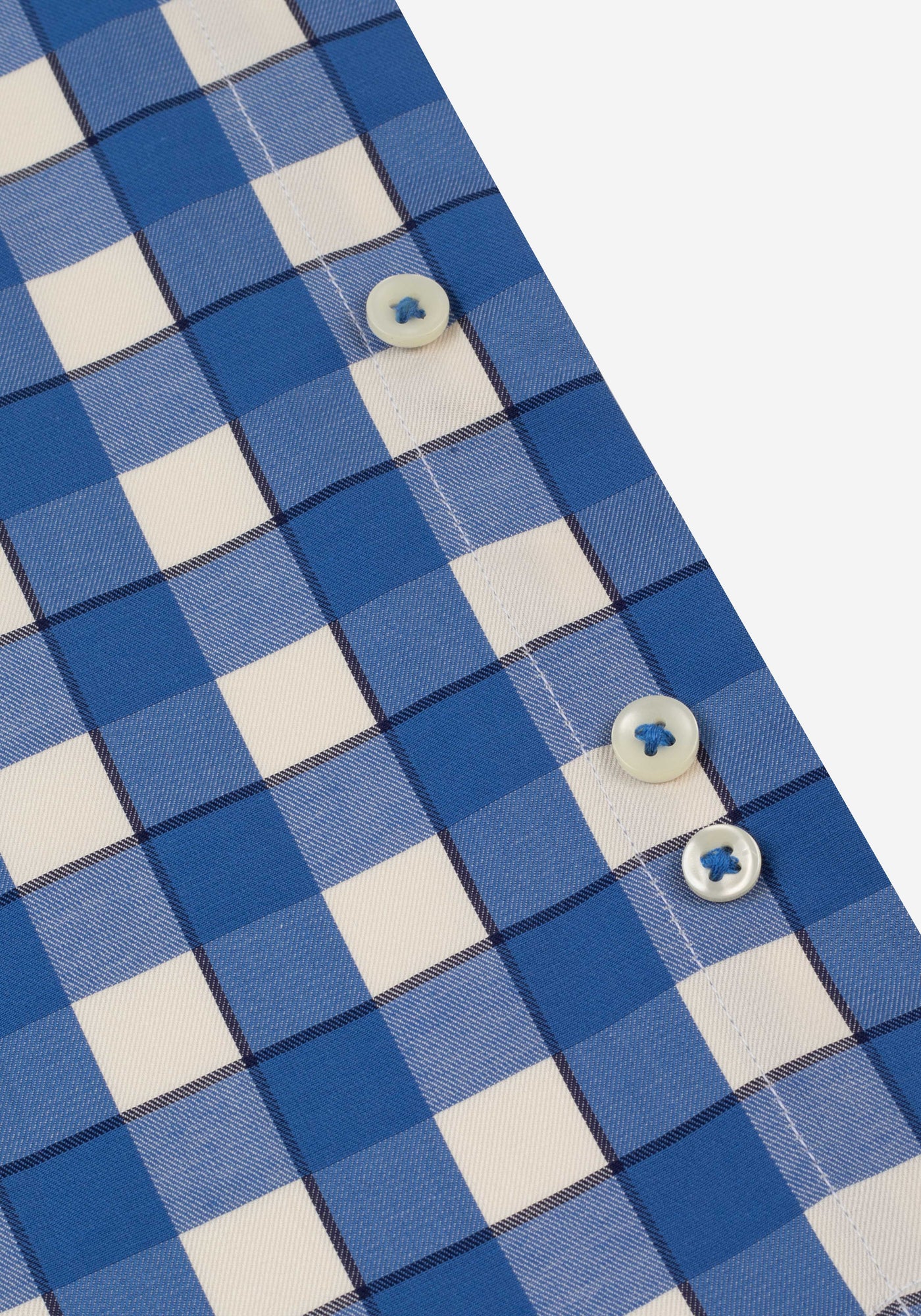 Ocean Blue Checked Signature Twill Shirt