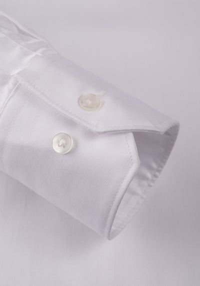 Crystal White Luxe Twill Shirt - Wrinkle-free