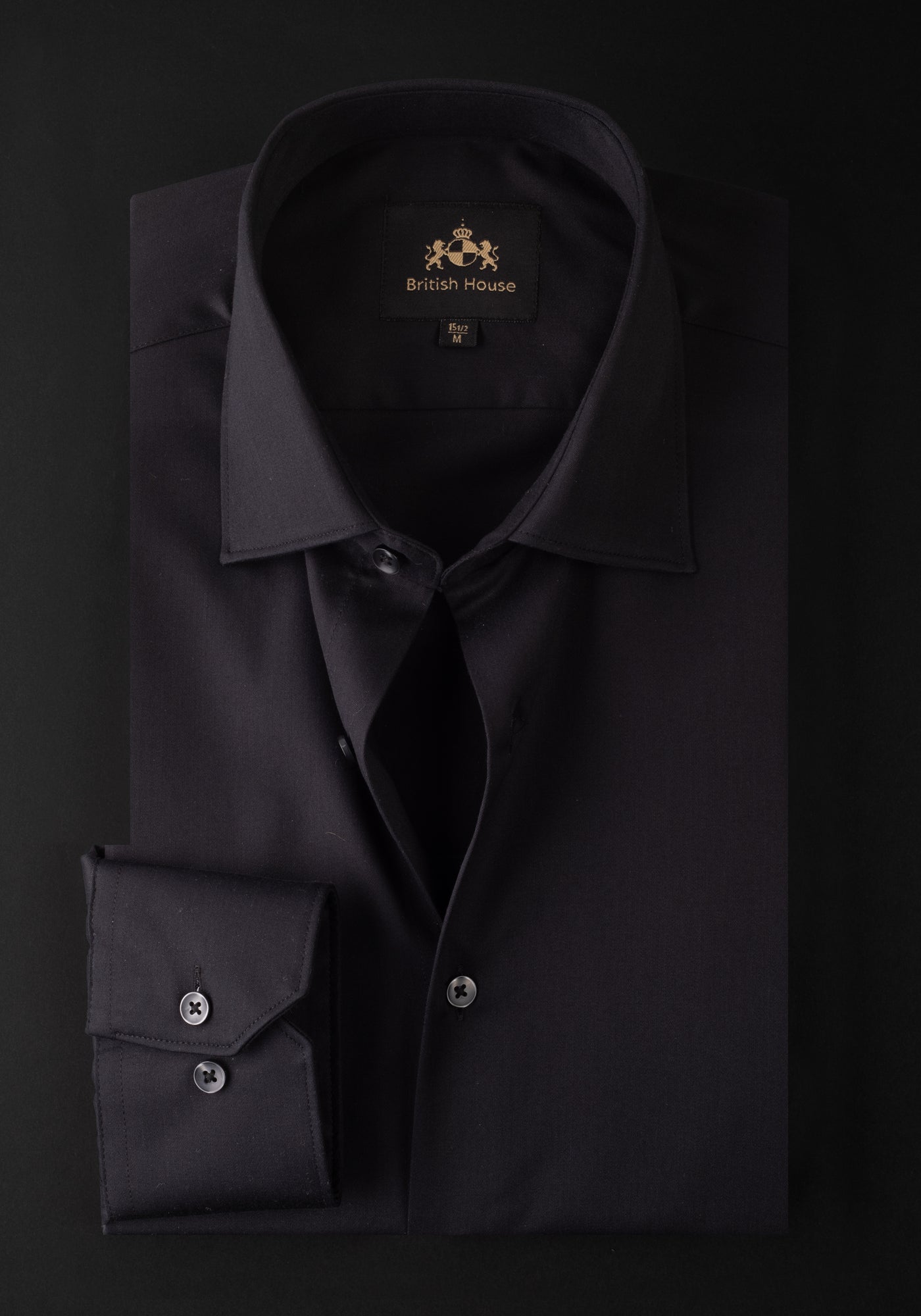 Matte Black Luxe Twill Shirt - Wrinkle-free